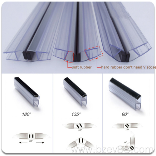 PVC Prevent leakage Glass Door Rubber Seal Strip